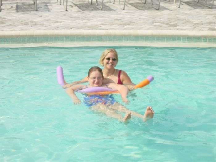 Liz and Mom in Shoe Print Pool