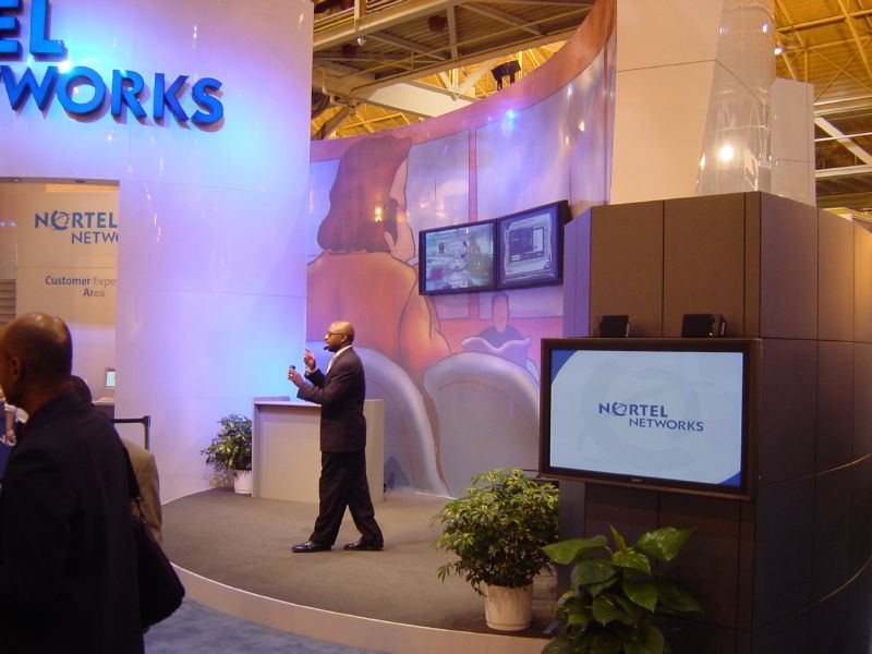 Nortel - Theatre Presentaion on IMS/SIP, note two monitors