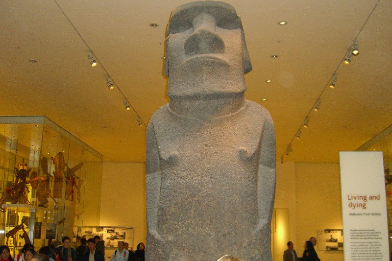 London040106-1880.jpg - Living and dying, Wellcome Trust Gallery. Hoa Hakananai'a. From Orongo, Easter Island (Rapa Nui), Polynesia, around AD 1000