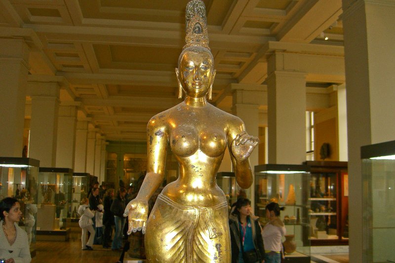 London040106-1886.jpg - Gilded bronze figure of Tara. Found between Trincomalee and Batticaloa, Sri Lanka.  8th centruy AD