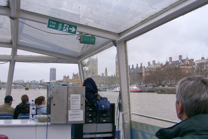 CIMG1914.jpg - City Cruise Riverboat Ride from Waterloo Pier to Greenwich, Houses of Parliament background center