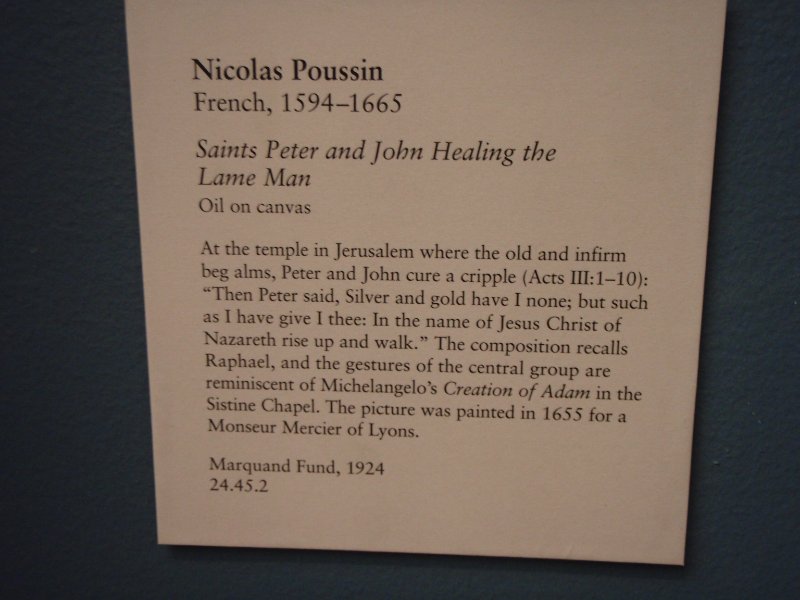 P2160100.JPG - Sts Peter and John Healing the Lame Man by Nicolas Poussin, 1594-1665