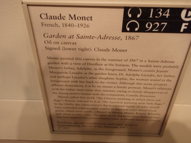 P2160148.JPG - Garden at Sainte-Adresse 1867 by Claude Monet 1840-1926