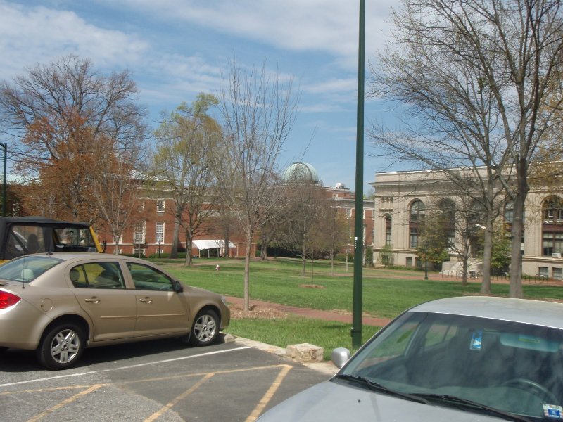 P4020093.JPG - Morehead Planetarium (left), Howell (right), standing on Alumni Place