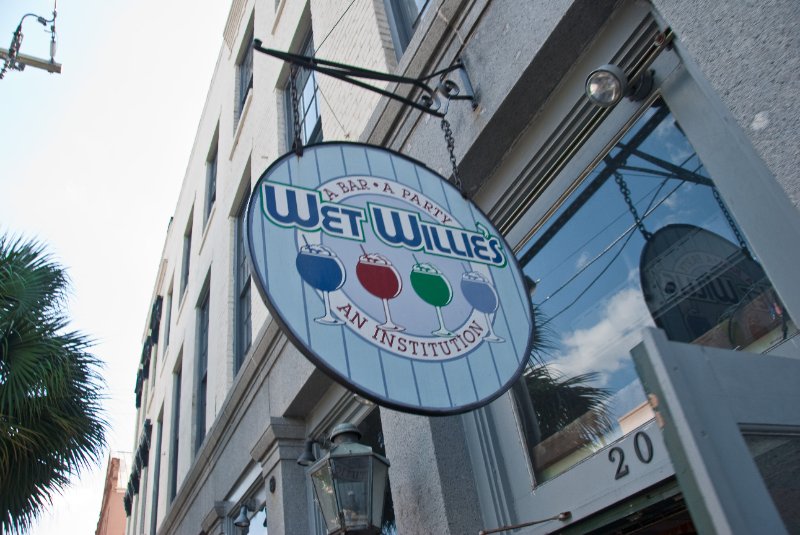 Charleston100309-9642.jpg - Wet Willies, A Bar, A Party, An Institution.  Walking South on E Bay Street.