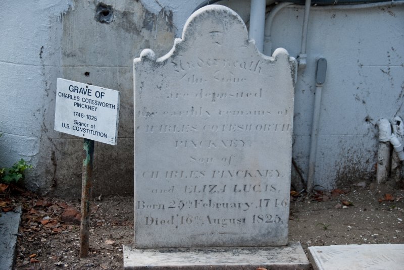 Charleston100309-9747.jpg - Grave of Charles Cotesworth Pinckney.  1746-1825.  Signer of US Constitution. Saint Michael’s Churchyard cemetery