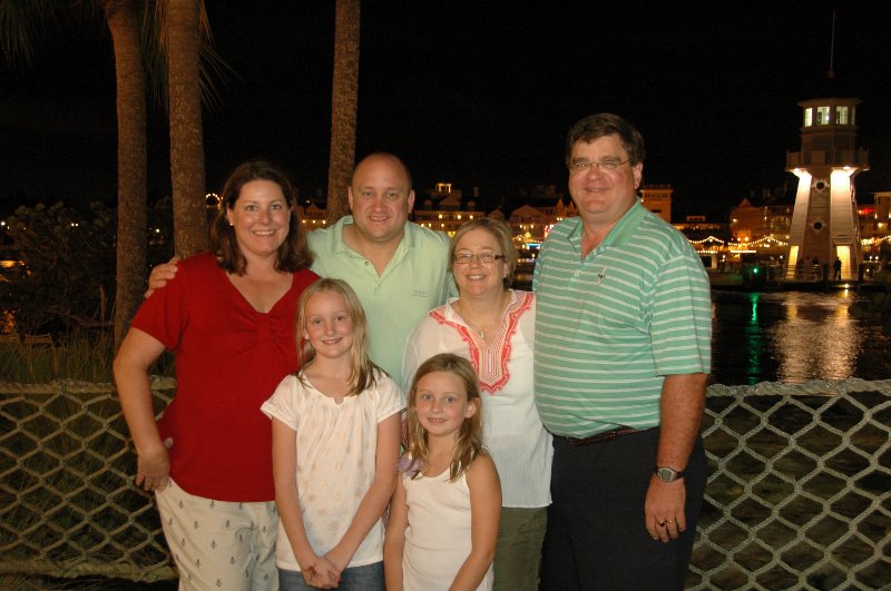 DisneyPhotoImage5.jpg - Bill, Laura, and the Cousins with DIsney's Boardwalk in the background