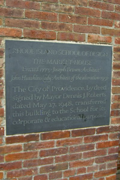 Providence101009-2057.jpg - Market Square Building.  Rhode Island School of Design. The Market House.  Erected 1773, Joseph Brown, Architect.  John Hutchins Cady, Architect of the alteration 1950.