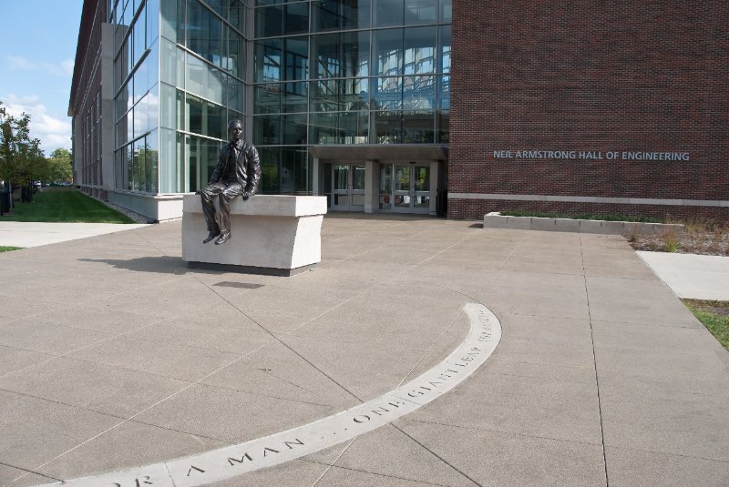 Purdue092609-9513.jpg - "... One Giant Leap for Mankind." Kirk Plaza in front of Neil Armstrong Hall of Engineering.