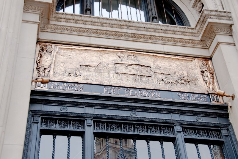 Chicago042809-6003.jpg - London Guarantee Building,  Fort Dearborn destroyed 1858, Office building erected 1922