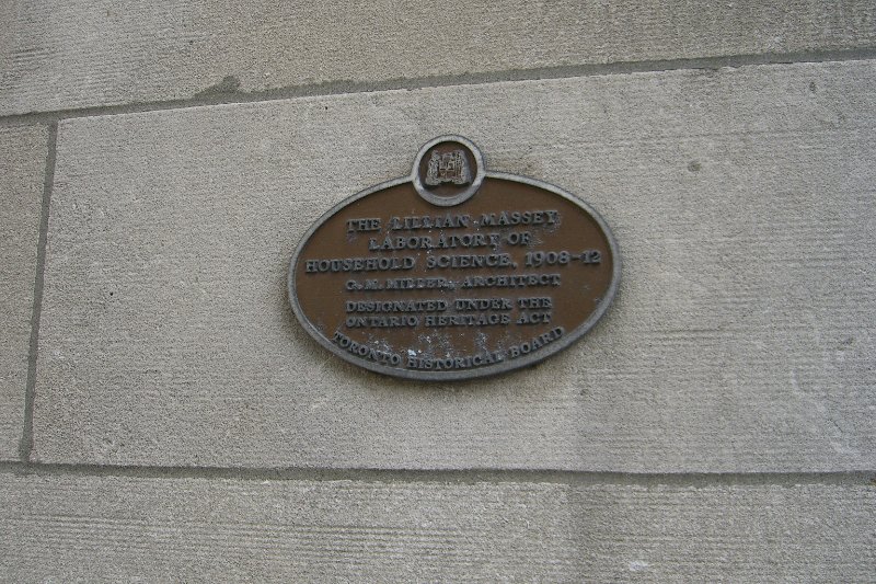 Toronto092409-1959.jpg - The Lillian Massey Laboratory of Household Science, 1908-12.  G M Miller, Architect Designated under the Ontario Heritage Act, Toronto Historical Board.