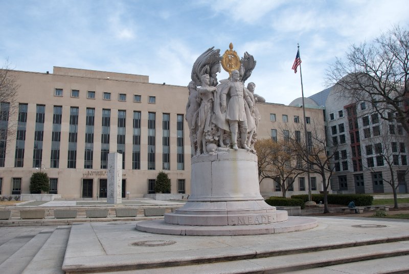 WashDC032709-4218.jpg - Civil War General Meade, in front of the Barrett Prettyman Courthouse