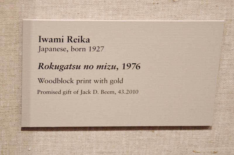 DSC_0070.jpg - Iwami Reika, "Rokugatsu no mizu," 1976. Woodblock print with gold.