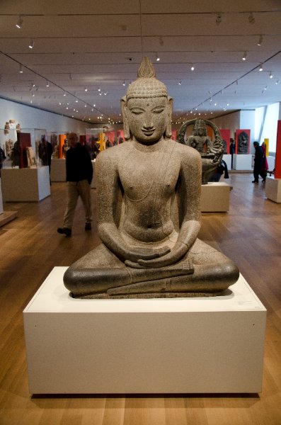 DSC_0071.jpg - "Buddha Seated in Meditation (Dhyanamudra)" India, c. 12th century. Granite.