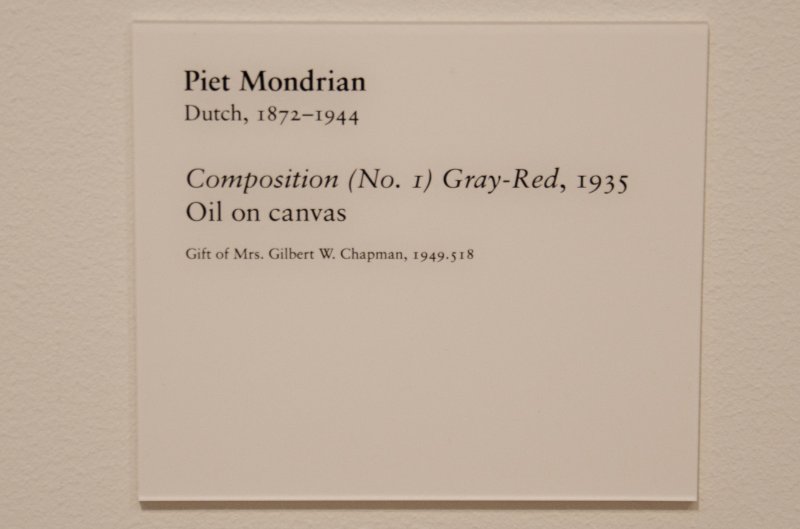 DSC_0089.jpg - Piet Mondrian, "Composition (No. 1) Gray-Red," 1935. Oil on canvas