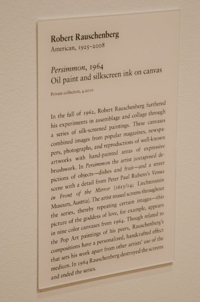 DSC_0121.jpg - Robert Rauschenberg, "Persimmon," 1964. Oil paint and silkscreen ink on canvas