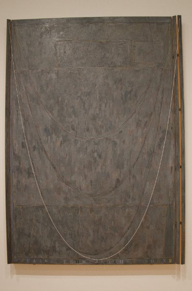 DSC_0126.jpg - Jasper Johns, "Near the Lagoon," 2002-03.  Encaustic on canvas and wood boards with objects.
