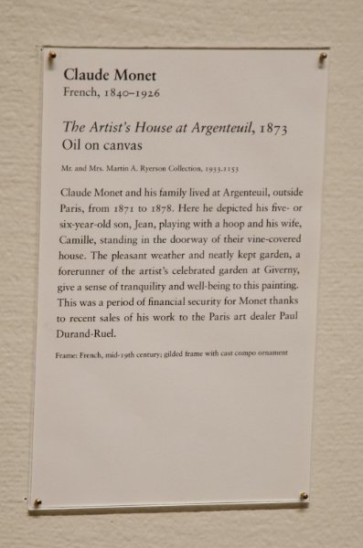 DSC_0160.jpg - Claude Monet, "The Artist's House at Argenteuil," 1873.  Oil on canvas.