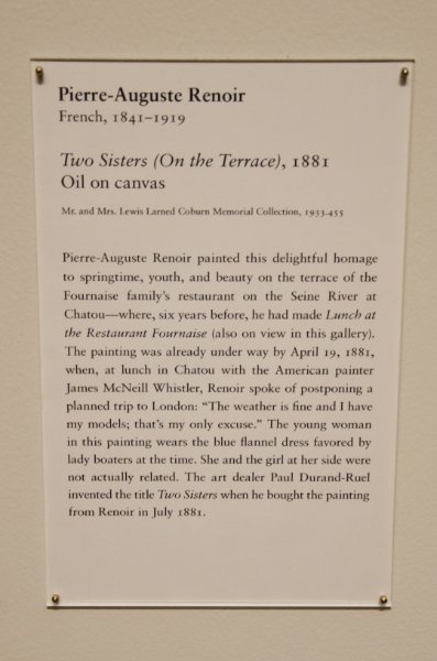 DSC_0162.jpg - Pierre-Auguste Renoir, "Two Sisters (On the Terrace)," 1881. Oil on canvas.
