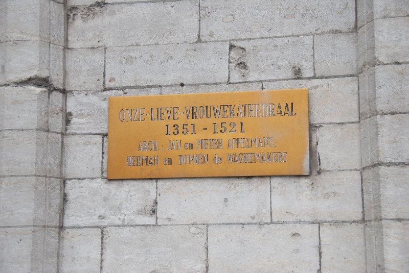 Antwerp021610-1377.jpg - The Cathedral of Our Lady, Antwerp. "Onze-Lieve-Vrouwekathedraal 1351-1521.  Arch Jan en Pieter Appelmans, Herman en Domien de Waghemakere"