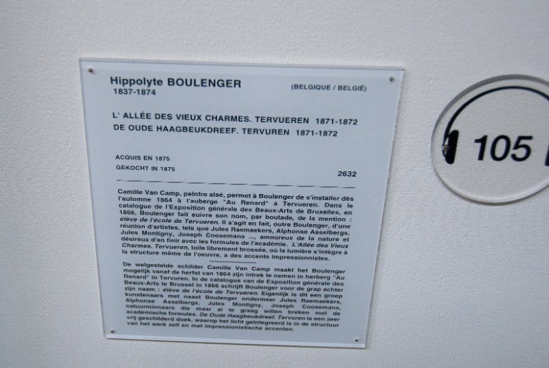 Brussels021410-1099.jpg - Hippolyte Boulenger Belgium 1837-1874. L'Allee des Vieux Charmes. Tervueren 1871-1872.