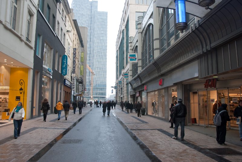 Brussels021510-1161.jpg - Looking South on Rue Neuve, City 2 Shopping Mall (right)