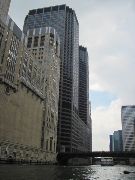 IMG_1798.jpg - Heading South toward Madison St Bridge.  Chicago Mercantile Exchange, Civic Opera House, left edge