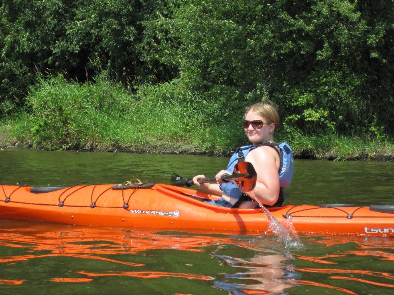 IMG_1378.jpg - Liz -- likes riding rough water in a nice stable sea kayak