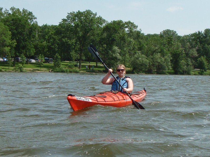 P7050001.jpg - Liz, note the rough water.