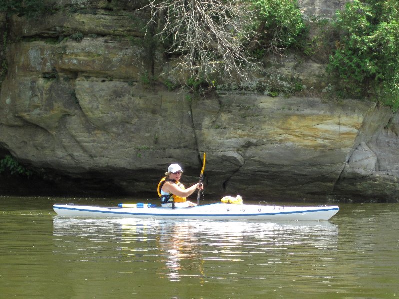 IMG_1430.jpg - Cathie in front of St. Peters sandstone cliffs