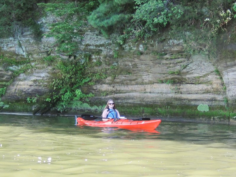 IMG_1441.jpg - Liz in front of St. Peters sandstone cliffs