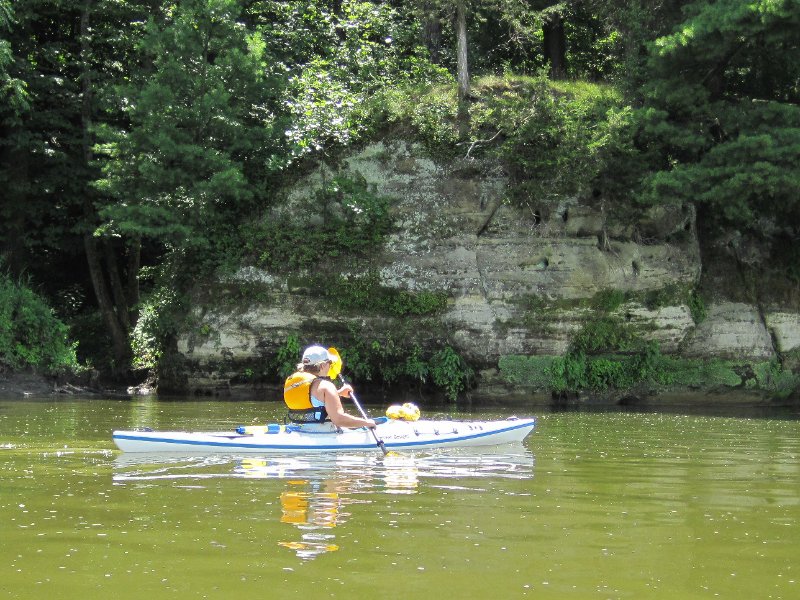 IMG_1444.jpg - Cathie in front of St. Peters sandstone cliffs