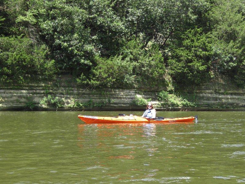 IMG_1451.jpg - Liz in front of St. Peters sandstone cliffs