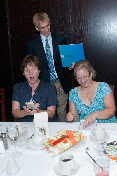 DSC_3331.jpg - Opening Birthday Presents at Morton's Steakhouse