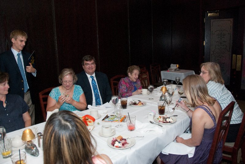 DSC_3335.jpg - Opening Birthday Presents at Morton's Steakhouse