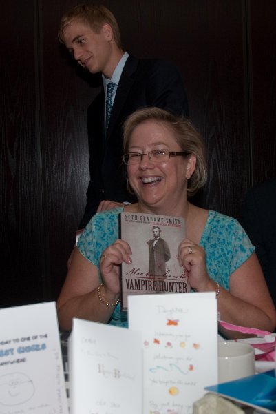 DSC_3359.jpg - Opening Birthday Presents at Morton's Steakhouse