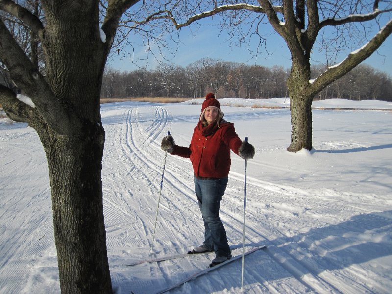 XCSkiArrowhead122910-2040.jpg - Liz Cross Country Skiing at Arrowhead West Course, Hole 3