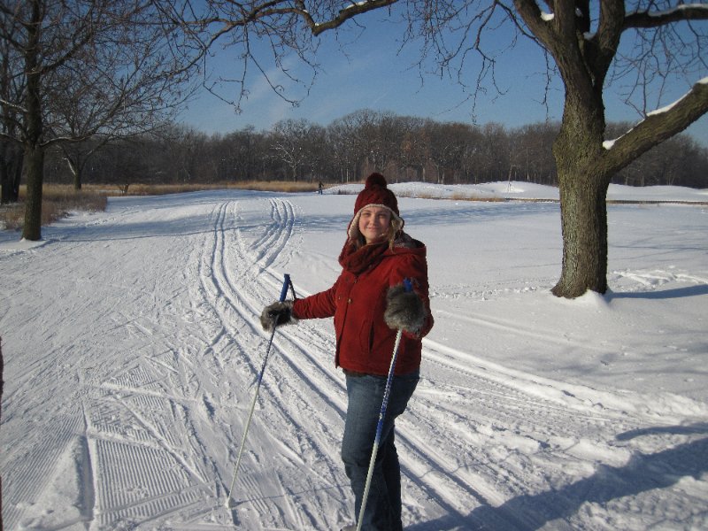XCSkiArrowhead122910-2043.jpg - Liz Cross Country Skiing at Arrowhead West Course, Hole 3