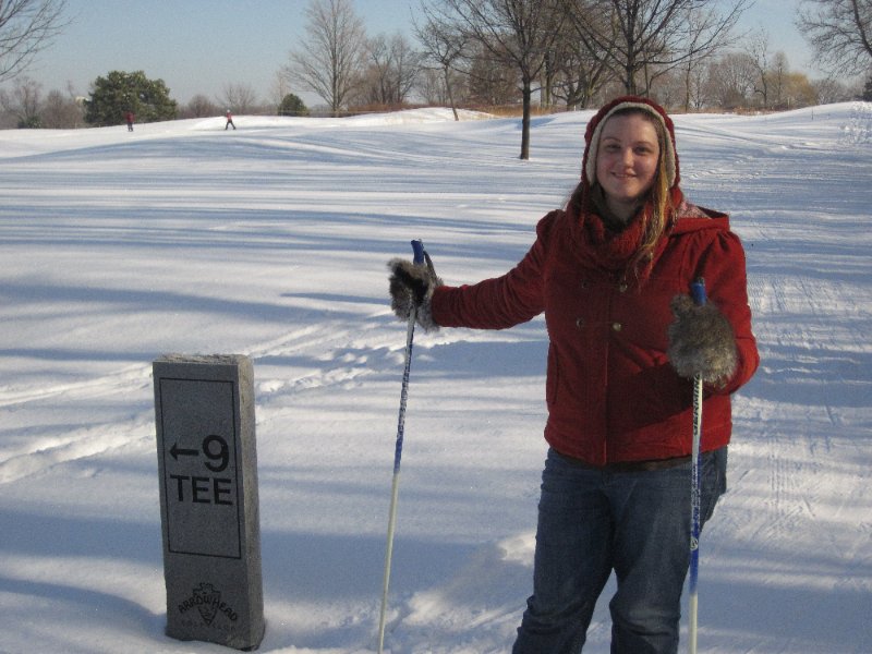 XCSkiArrowhead122910-2063.jpg - Liz at Arrowhead West Golf Course 9th tee
