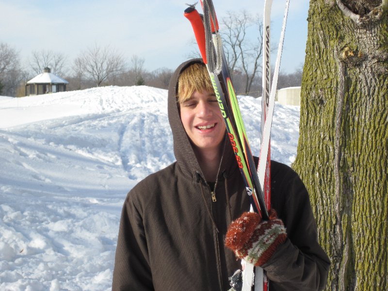 XCSkiArrowhead122910-2066.jpg - Mike finished Cross Country Skiing Arrowhead.  In front of ski shoppe