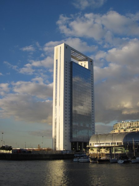 BuenosAires080210-1548.jpg - Madero Office, the waters of Puerto Madero in the foreground