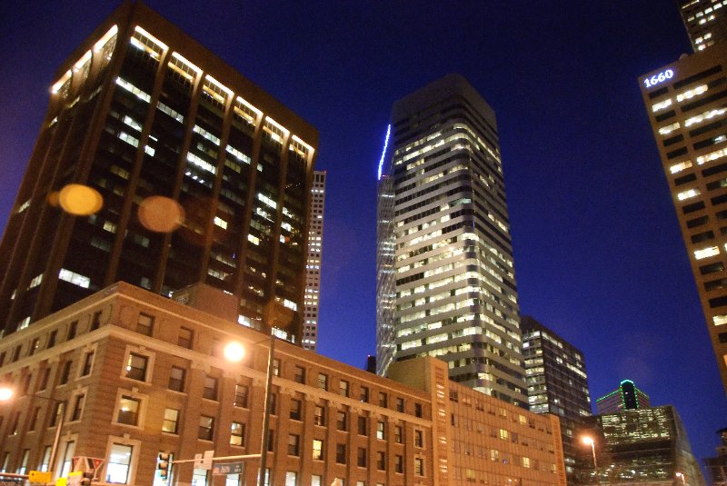 Denver041410-2378nn.jpg - Denver Cityscape:  1670 Broadway (TIAA-CREF), center). Lincoln Center (1660), Renaissance Civic Center Apartments / Downtown YMCA Building (foreground)