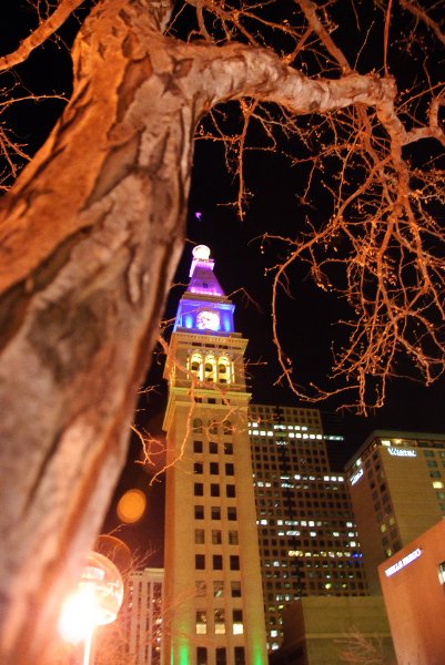 Denver041410-2428nn.jpg - The Daniels and Fisher Tower. One Tabor Center (background center)