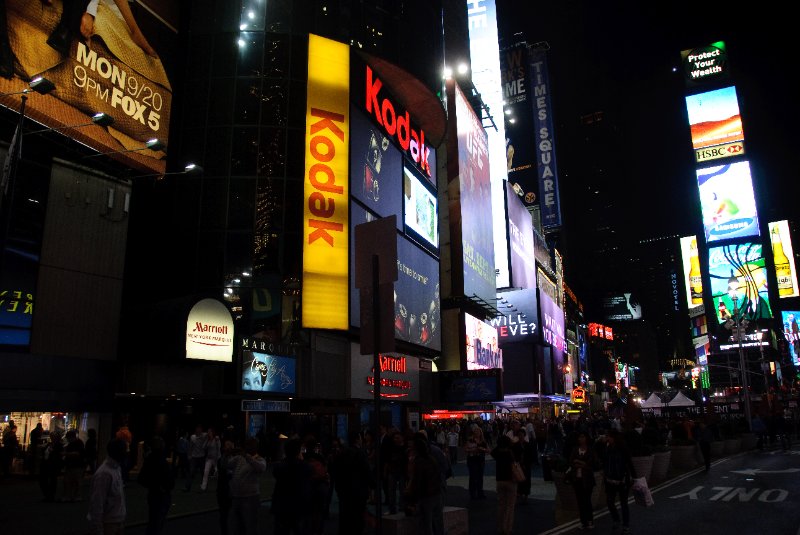 DSC_5872.jpg - View looking North along Broadway. Marquis Theatre, Ramada Renaissance Times Square (right)