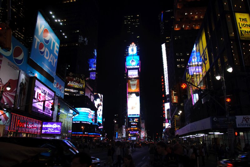 DSC_5874.jpg - View looking South between Broadway and 7th Ave.  One Times Square building (center)