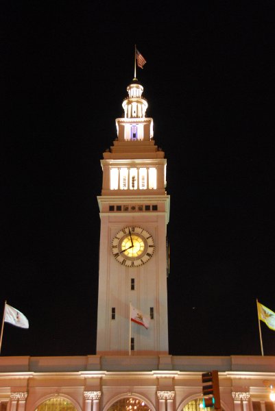 SanFrancisco030910-1825.jpg - Ferry Building Clock Tower, view from the  Embarcadero at Market Street