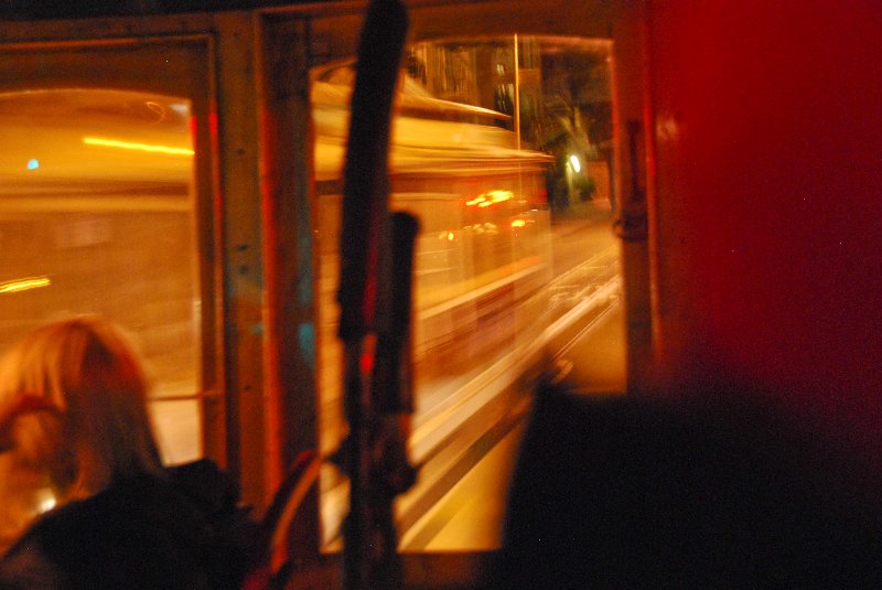 SanFrancisco030910-1785.jpg - Meeting up with a South Bound Cable car on my Powell and Market Cable Car Ride