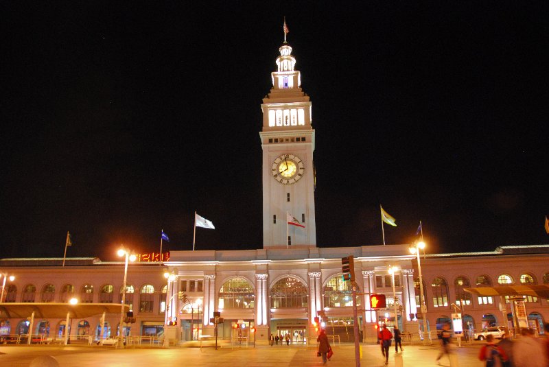 SanFrancisco030910-1826.jpg - Ferry Building Clock Tower, view from the  Embarcadero at Market Street