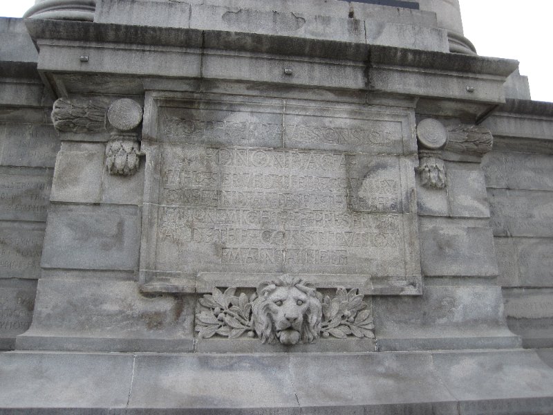 Syracuse012610-0169.jpg - Soldiers and Sailors Civil War Monument.  Inscription reads - "To the brave sons of Onondaga who served their country on land and sea that the Union might be preserved and the constitution maintained."