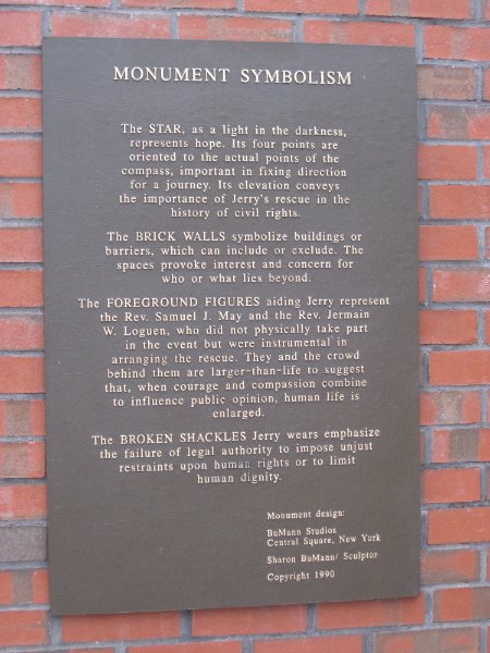 Syracuse012610-0186.jpg - The Jerry Rescue, Monument Sybolism.  Design: BuMann Studios, Central Square, New York. Sharon BuMann, Sculptor.  Copyright 1990